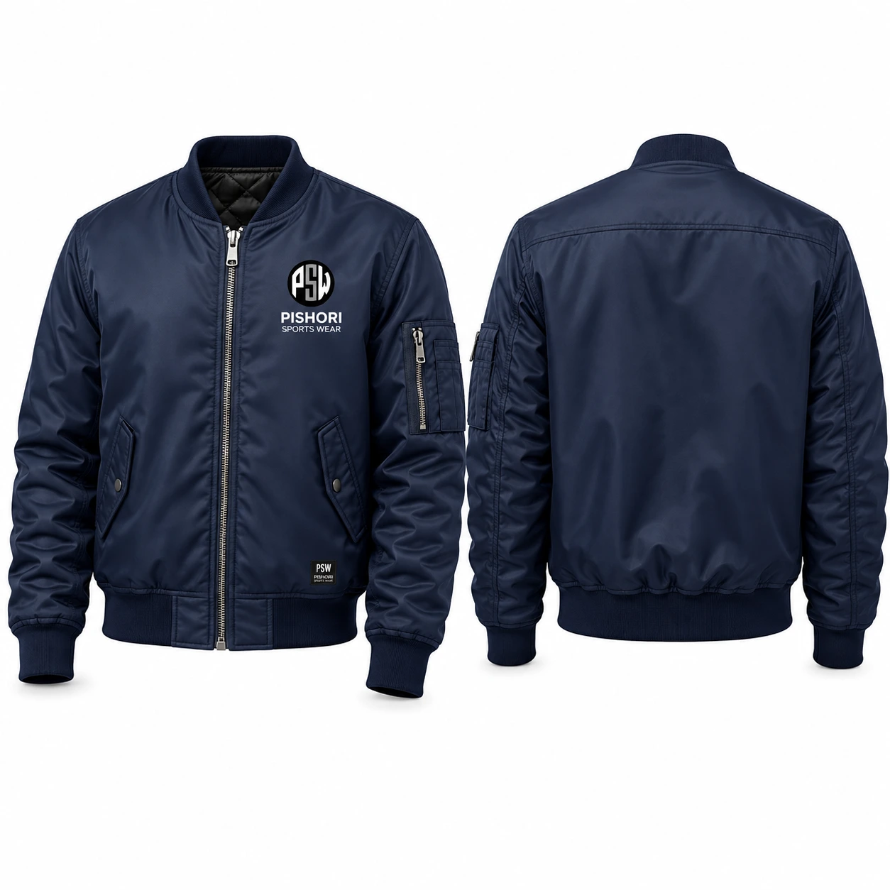 Custom Bomber Jackets - Quilted Lining with Snap Button Closure
