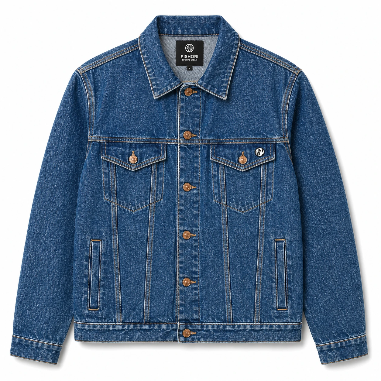 Custom Denim Jackets - Wool Body with Genuine Leather Sleeves